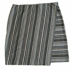 J Jill Blue & White Striped Stretch Skirt